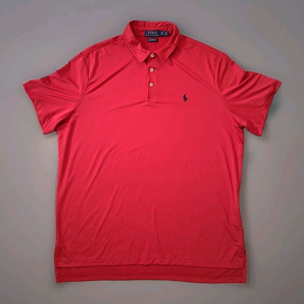 Polo Ralph Lauren Performance Polo Shirt Mens XL Red Golf Stretch Short Sleeve
